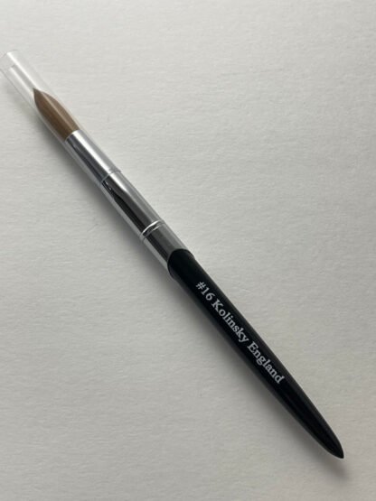 Pure Kolinsky Acrylic Nail Brush With Black Metal Handle Size 16 - Image 2