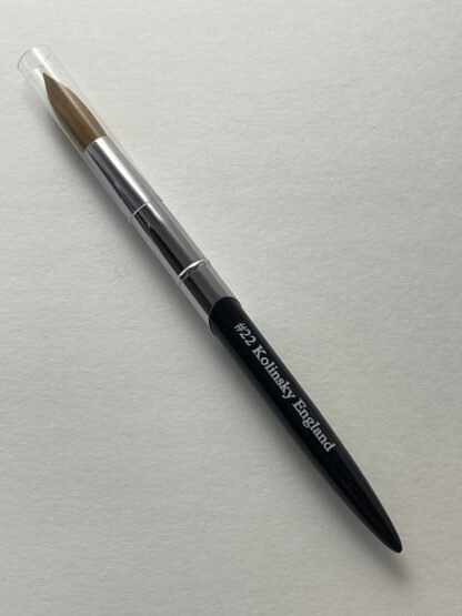 Pure Kolinsky Acrylic Nail Brush With Black Metal Handle Size 22 - Image 2