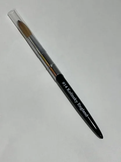 Pure Kolinsky Acrylic Nail Brush With Black Metal Handle Size 14 - Image 2