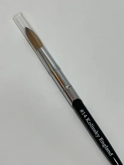 Pure Kolinsky Acrylic Nail Brush With Black Metal Handle Size 14